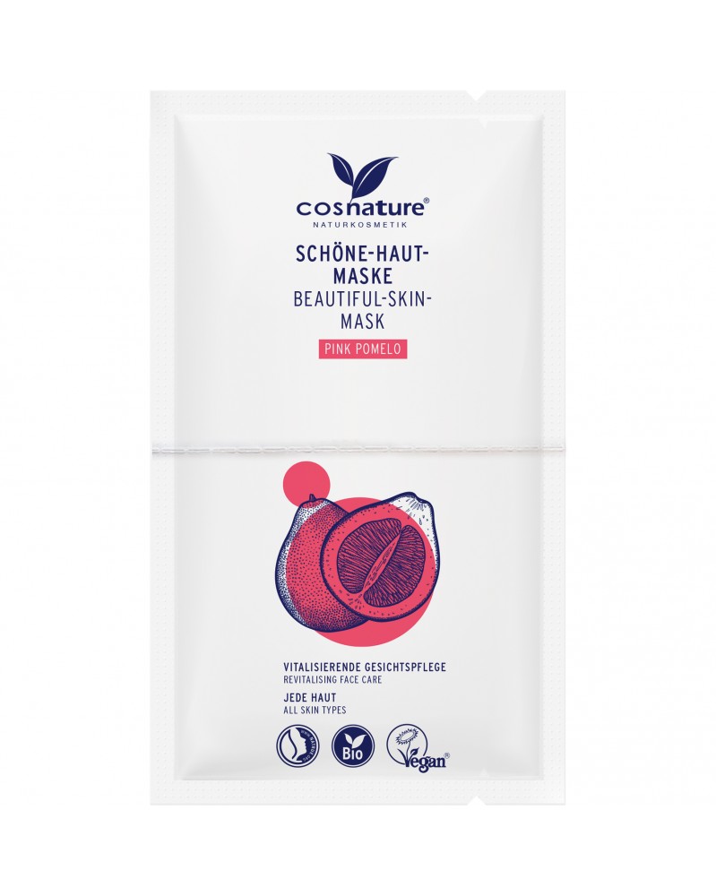 COSNATURE Naturalna upiększająca maska do twarzy z różowym pomelo (2 x 8 ml)
