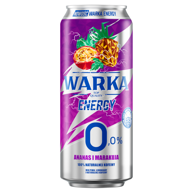 WARKA ENERGY Ananas i marakuja Piwo bezalkoholowe (puszka)