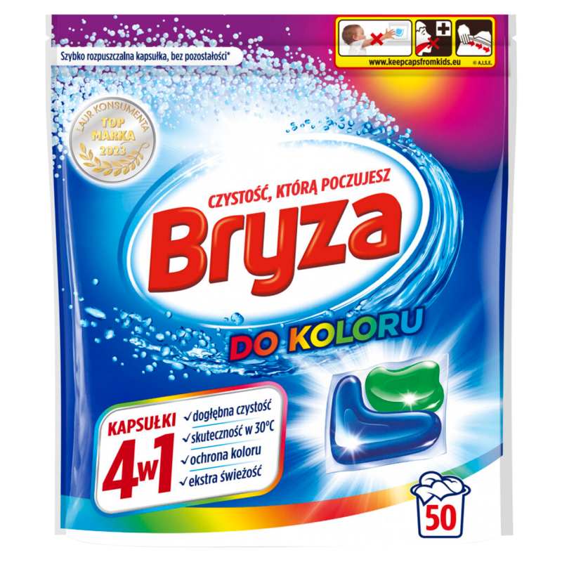 BRYZA 4w1 Kapsułki do prania koloru 50 szt. frisco.pl