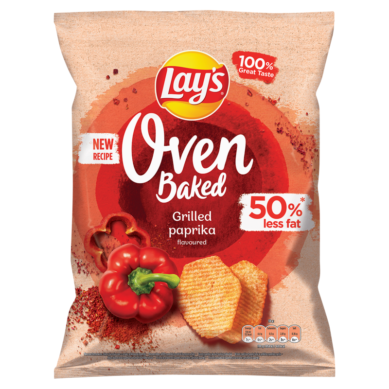 LAY'S Oven Baked Pieczone formowane chipsy ziemniaczane o smaku grillowanej papryki. frisco.pl