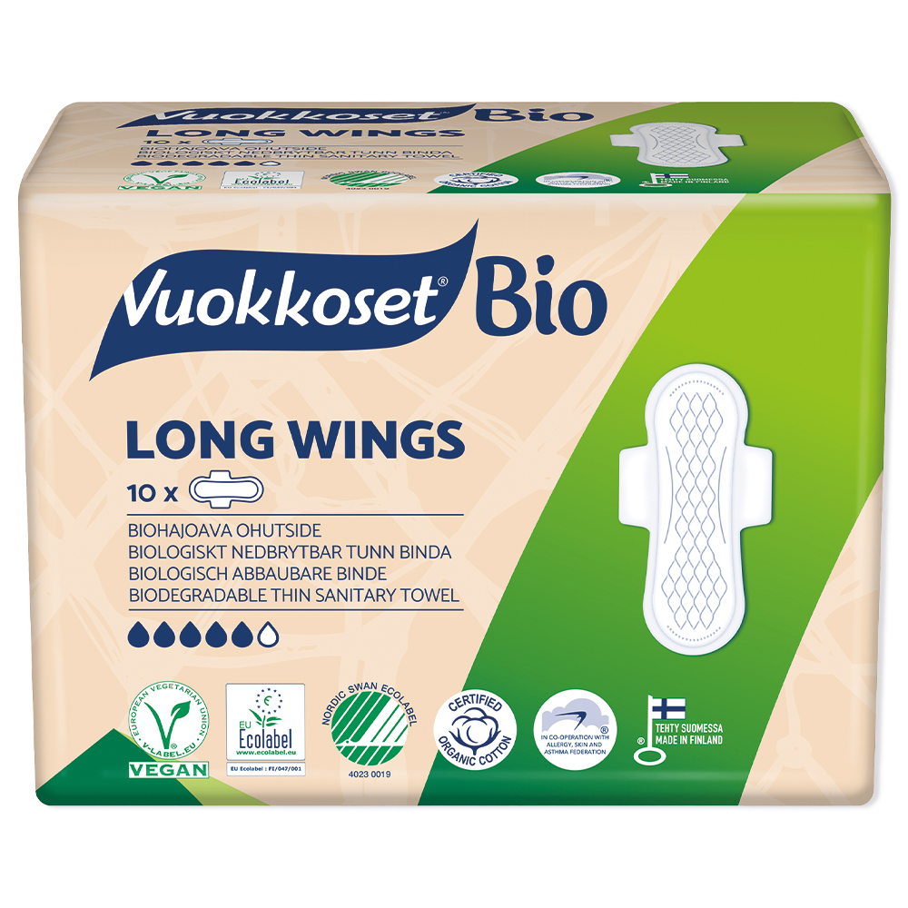 Vuokkoset Podpaski ze skrzydełkami Long 10 szt.