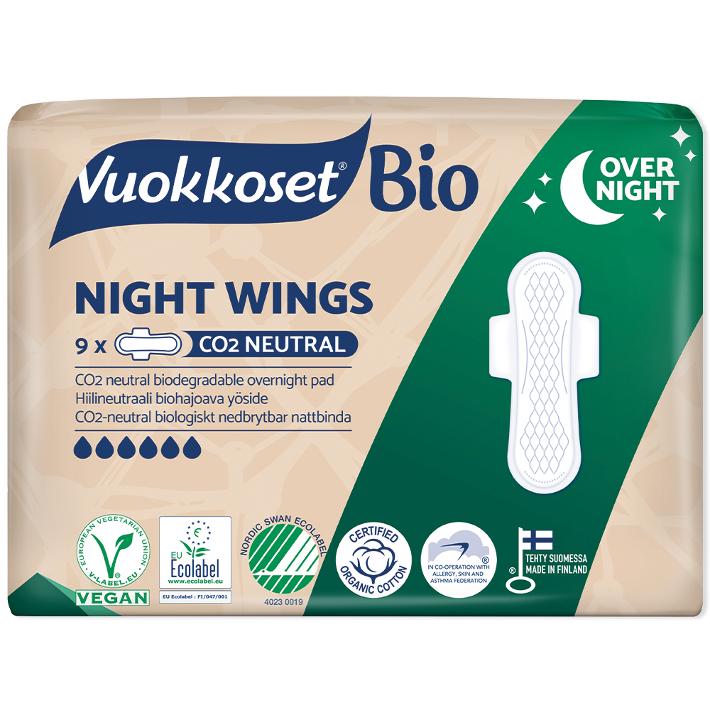 Vuokkoset Podpaski ze skrzydełkami na noc 9 szt.