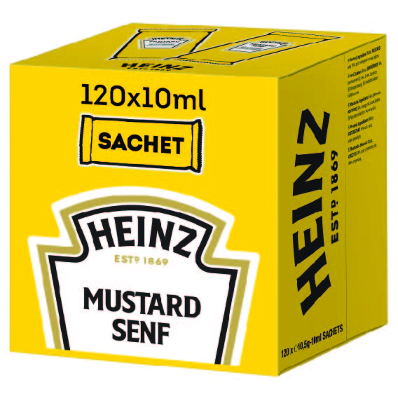 HEINZ Musztarda w saszetkach (średnio-ostra) 120 szt. (120x 10ml)