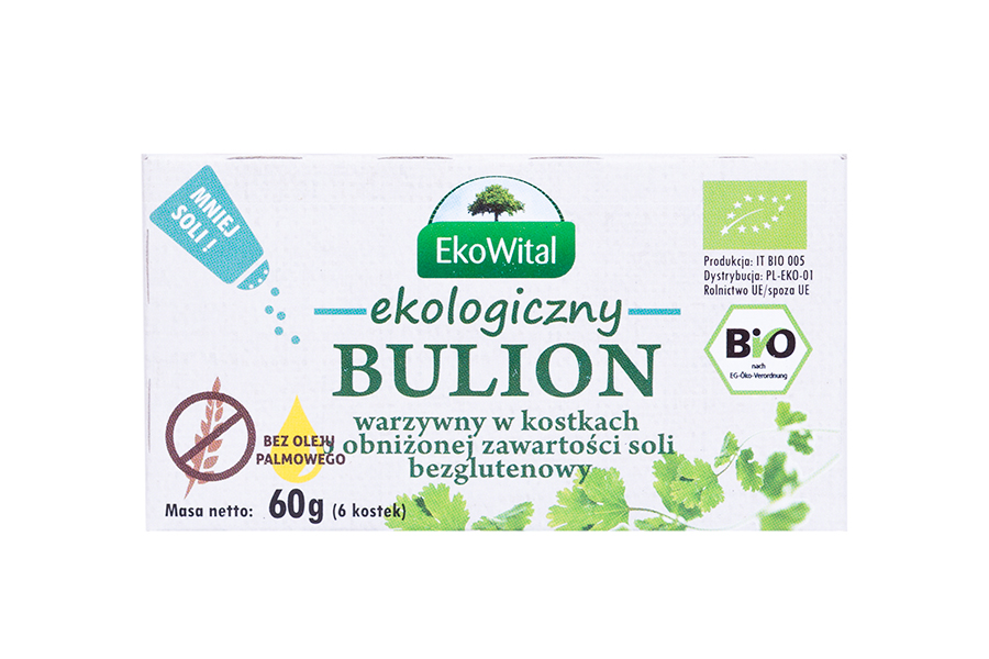 EKO WITAL Bulion warzywny o obniżonej zawartości soli bezglutenowy BIO (6 kostek) frisco.pl