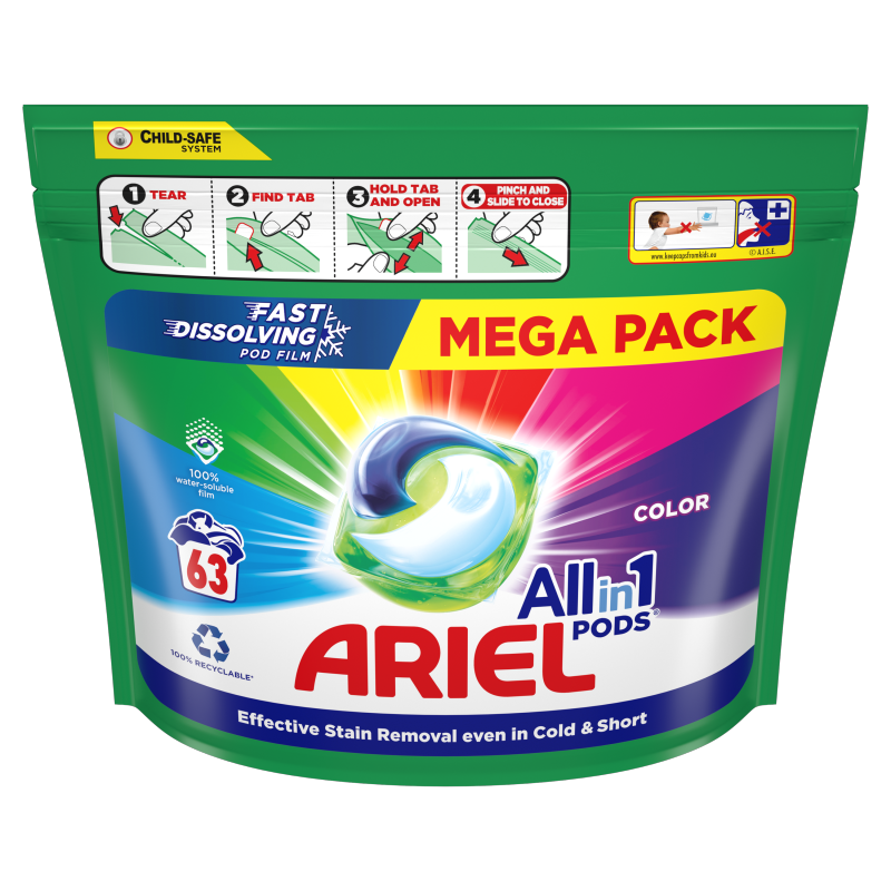ARIEL All-in-1 PODS Kapsułki z płynem do prania kolorowych tkanin 63 szt.