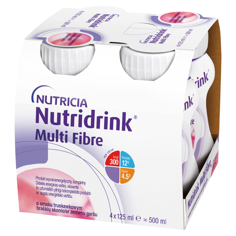 NUTRICIA Nutridrink Multi Fibre o smaku truskawkowym