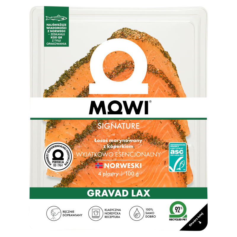 MOWI Gravad Lax Łosoś wędzony i marynowany w przyprawach frisco.pl