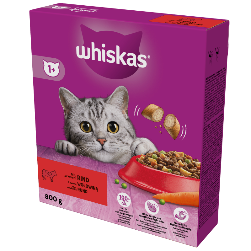 WHISKAS Sucha karma dla kotów z pyszną wołowiną frisco.pl