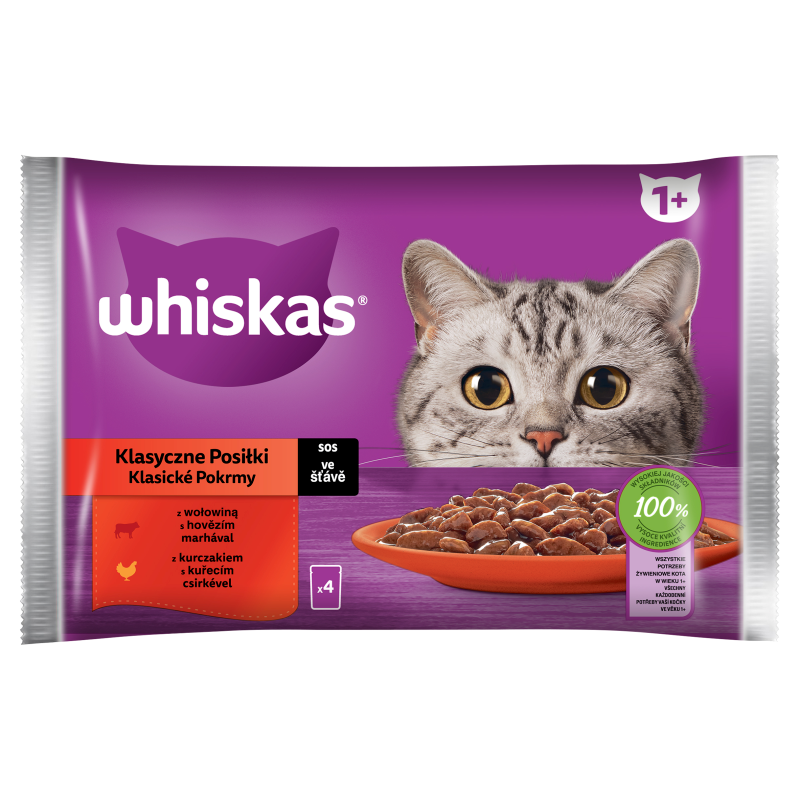 WHISKAS Mokra karma dla kotów - Klasyczne posiłki (4 x 85g) frisco.pl