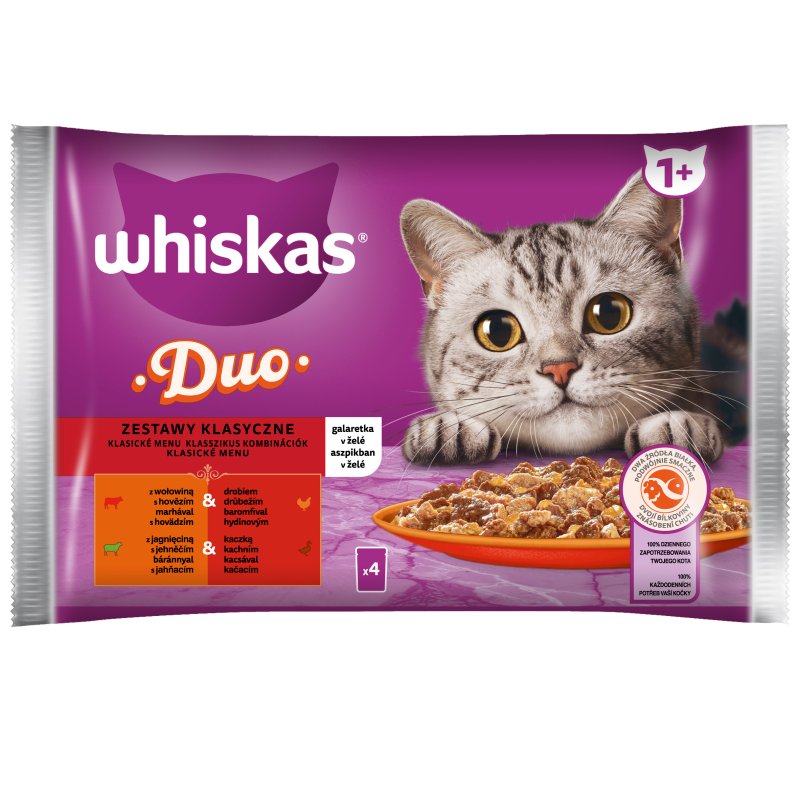 WHISKAS Mokra karma dla kotów - Zestawy klasyczne (4 x 85g) frisco.pl