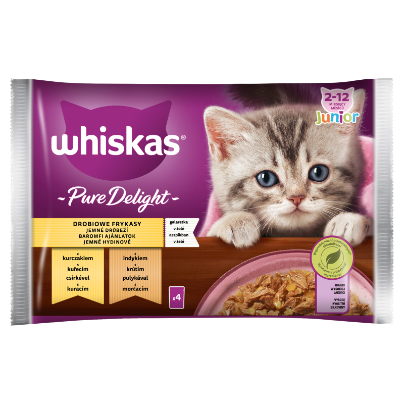 WHISKAS Mokra karma dla kociąt - Drobiowe frykasy (4 x 85g) frisco.pl