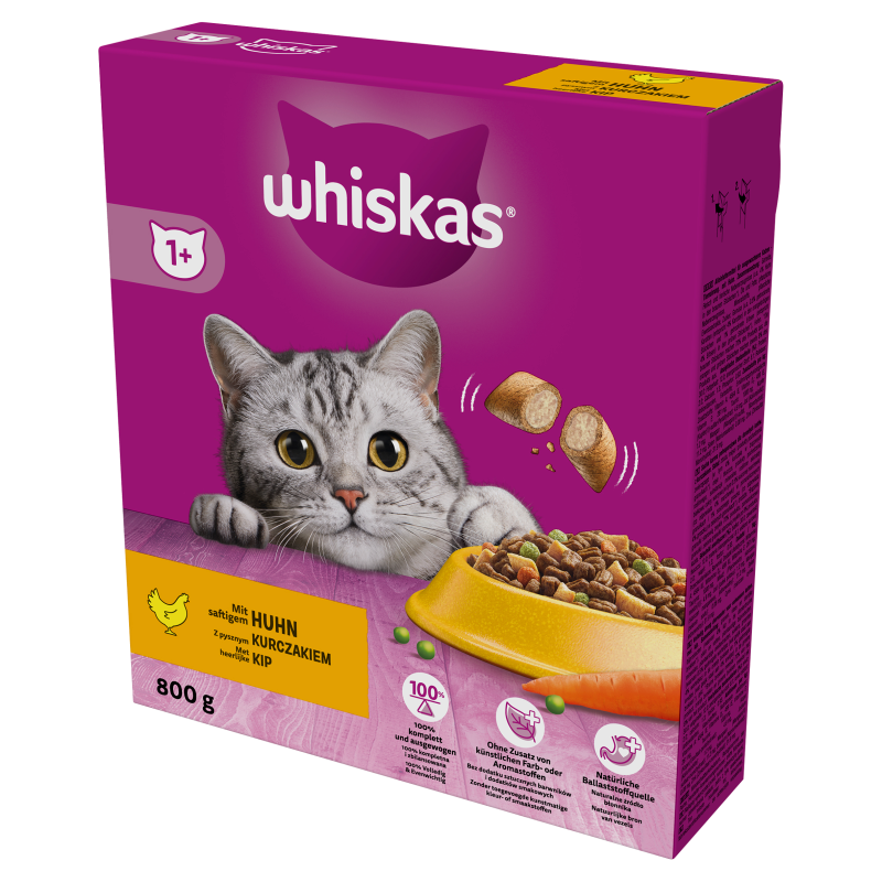 WHISKAS Sucha karma dla kotów z pysznym kurczakiem
