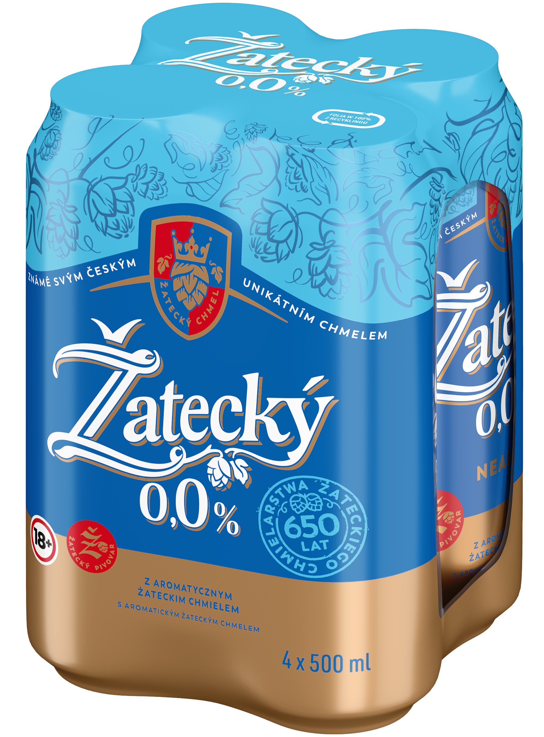 ZATECKY Piwo bezalkoholowe 4x500ml (puszka)