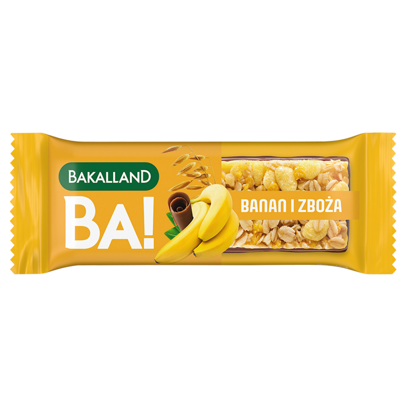 BAKALLAND BA! Baton zbożowy z bananem i polewą kakaową frisco.pl
