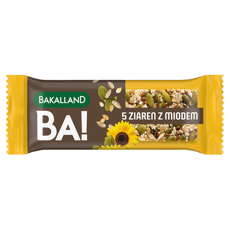 BAKALLAND BA! Baton zbożowy 5 ziaren z miodem frisco.pl