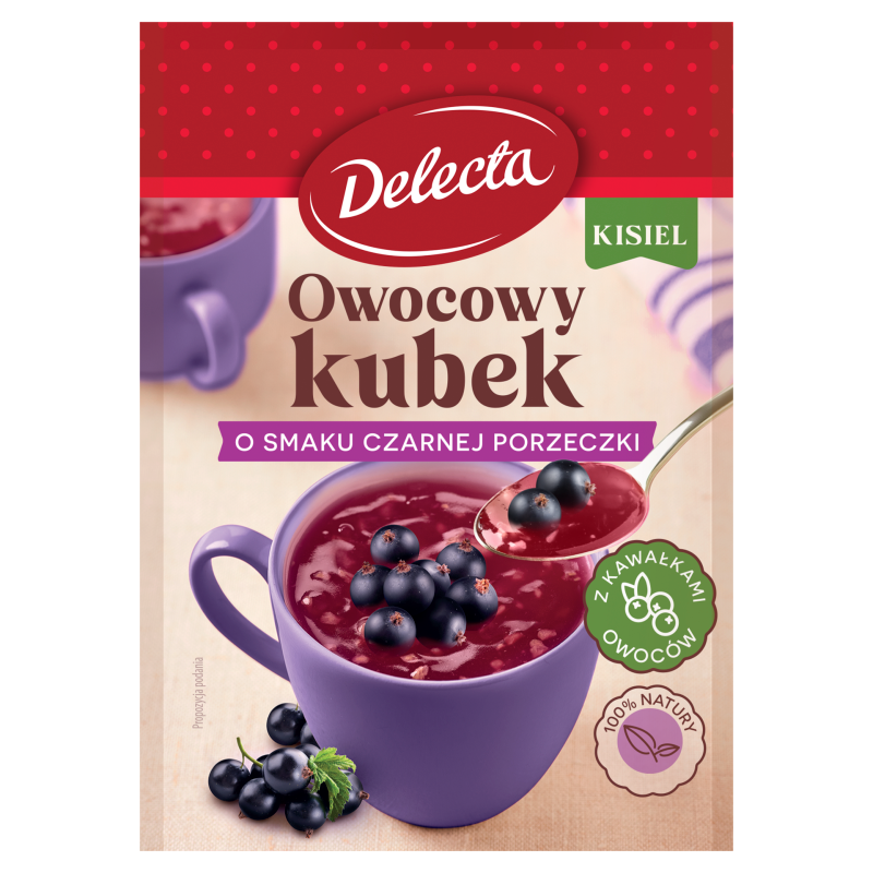 DELECTA Owocowy Kubek Kisiel o smaku czarnej porzeczki frisco.pl