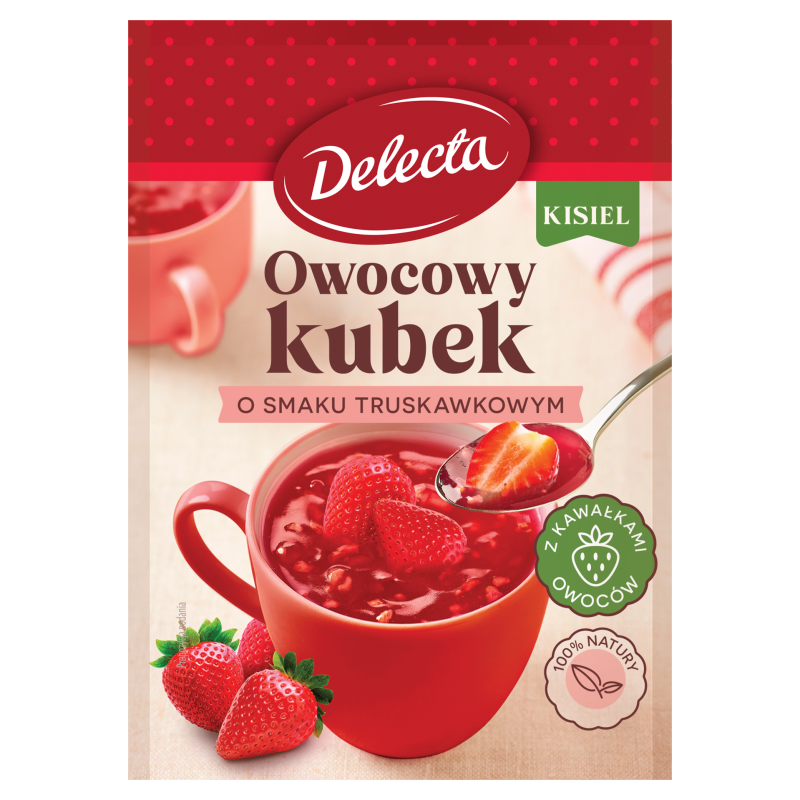 DELECTA Owocowy Kubek Kisiel o smaku truskawkowym