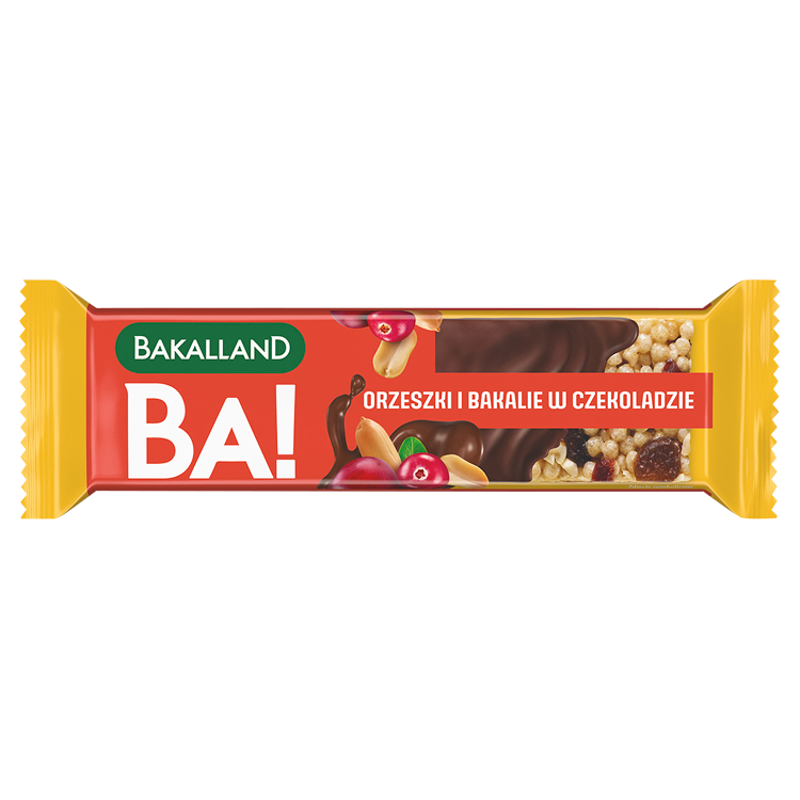 BAKALLAND YEMGO Baton Orzechowo-bakaliowy w czekoladzie
