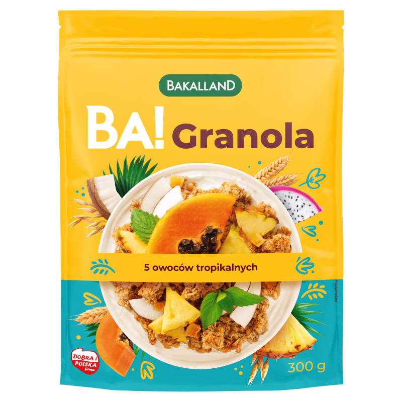 BAKALLAND BA! Granola 5 owoców tropikalnych