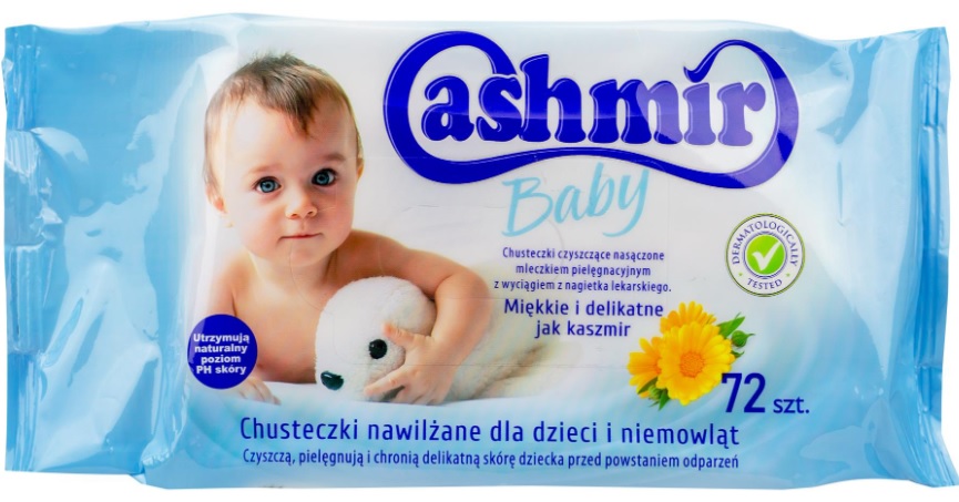 CASHMIR Chusteczki nawilżane dla dzieci i niemowląt 72 szt.