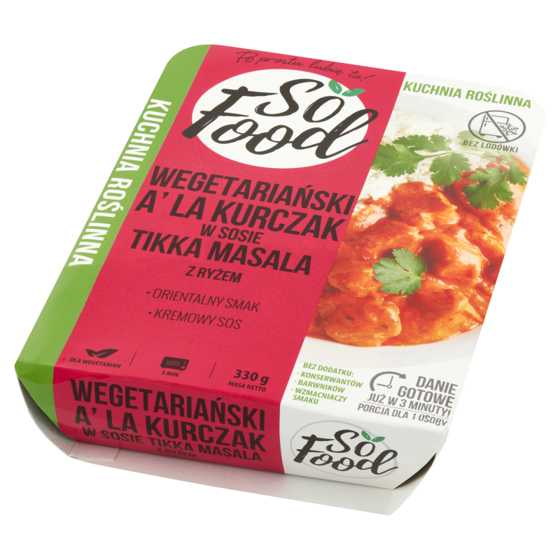 SO FOOD Wegetariański a'la kurczak w sosie tikka masala z ryżem