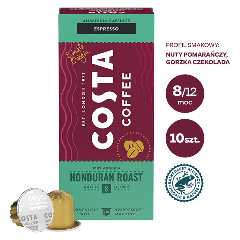 COSTA COFFEE Honduran Espresso Kawa w kapsułkach (10 kapsułek)