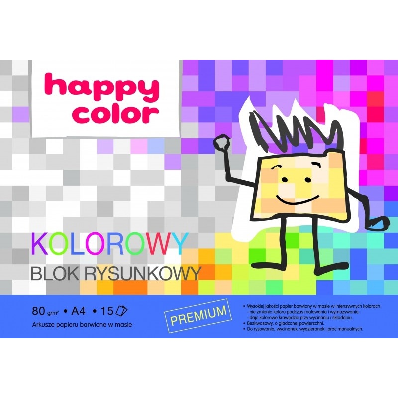 HAPPY COLOR Blok rysunkowy kolorowy A4 15 kartek frisco.pl