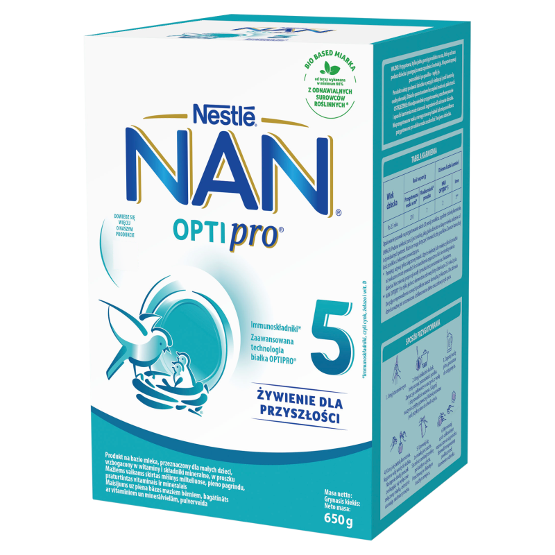 NESTLÉ NAN OPTIPRO 5 Mleko modyfikowane dla dzieci po 2,5 roku