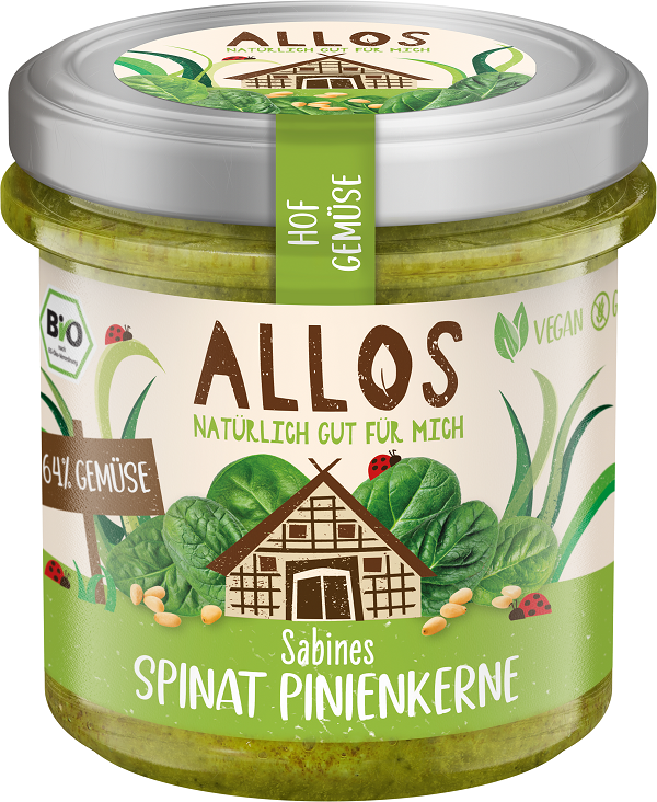 ALLOS Pasta warzywna ze szpinakiem i orzechami piniowymi BIO