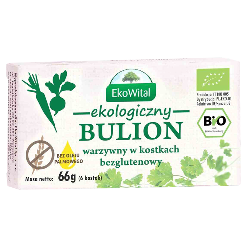 EKO WITAL Bulion warzywny bezglutenowy BIO (6 kostek) frisco.pl