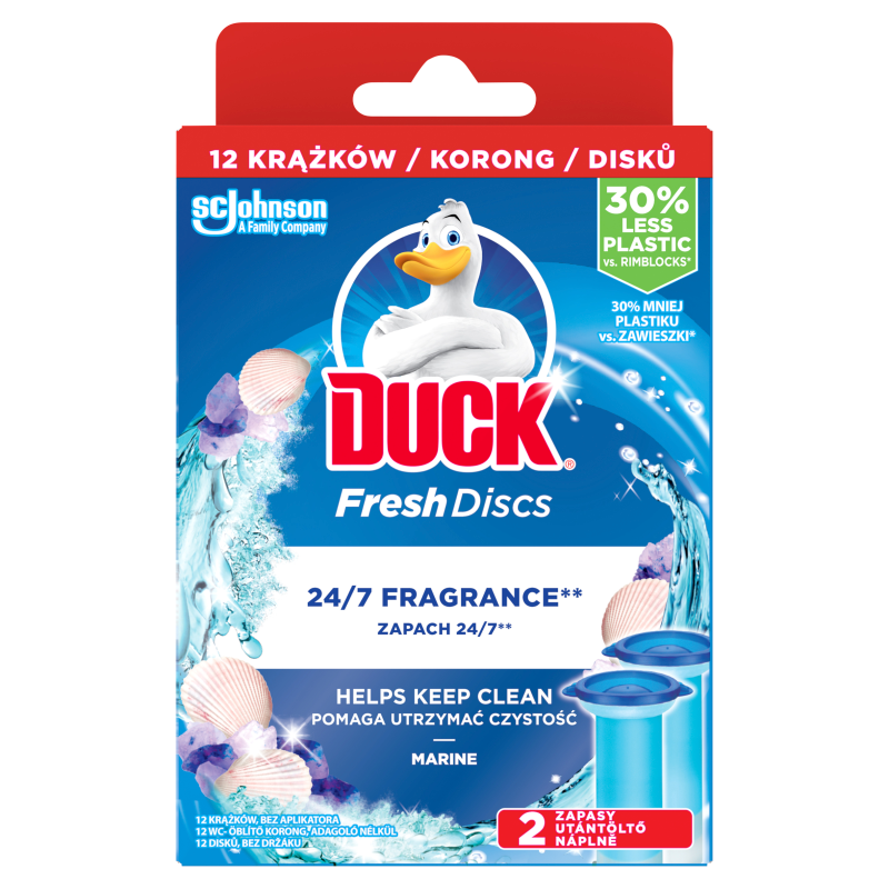 DUCK Fresh Discs Krążki żelowe do toalety Marine - zapas 2 szt. frisco.pl