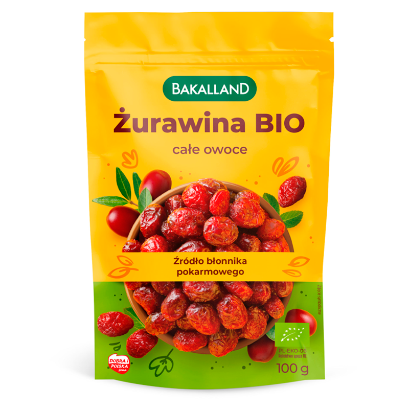 BAKALLAND BIO Żurawina suszona z zagęszczonym sokiem jabłkowym BIO frisco.pl