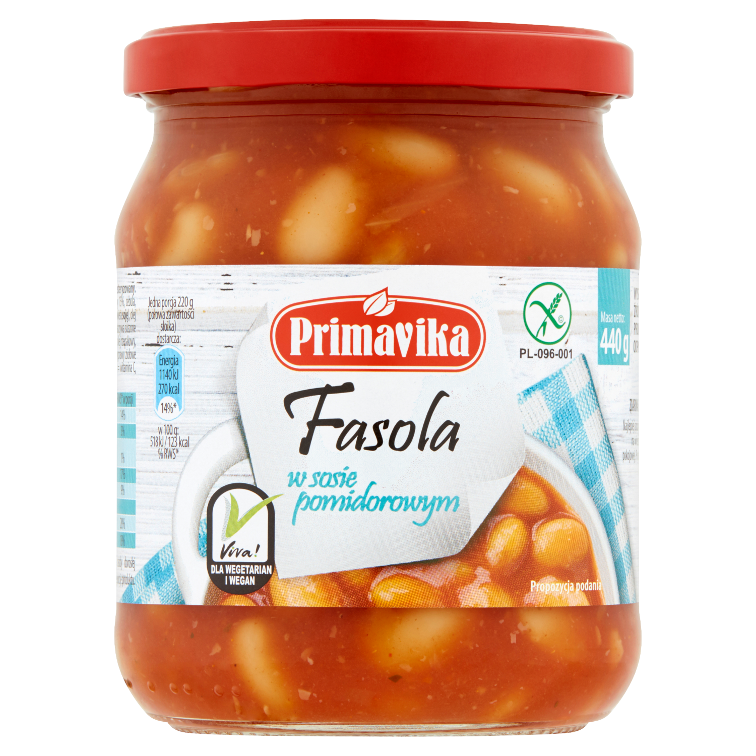 PRIMAVIKA Fasola w sosie pomidorowym bezglutenowa