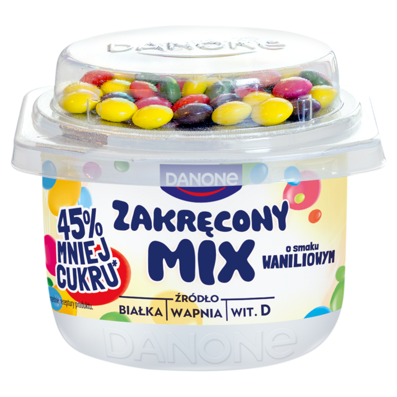 DANONE Zakręcony mix Jogurt waniliowy z drażami frisco.pl