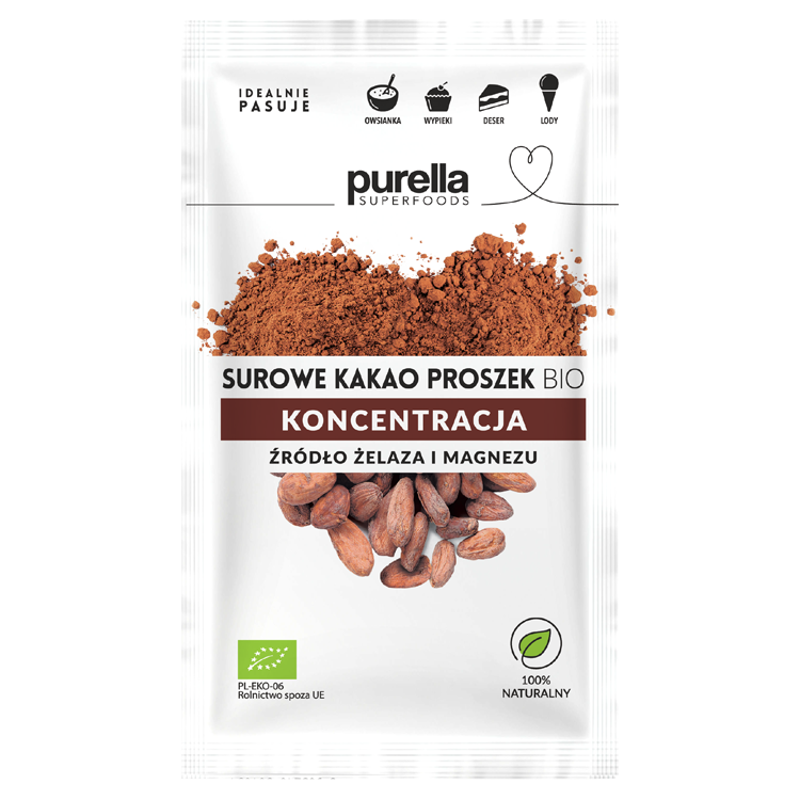 PURELLA SUPERFOODS Surowe kakao sproszkowane BIO