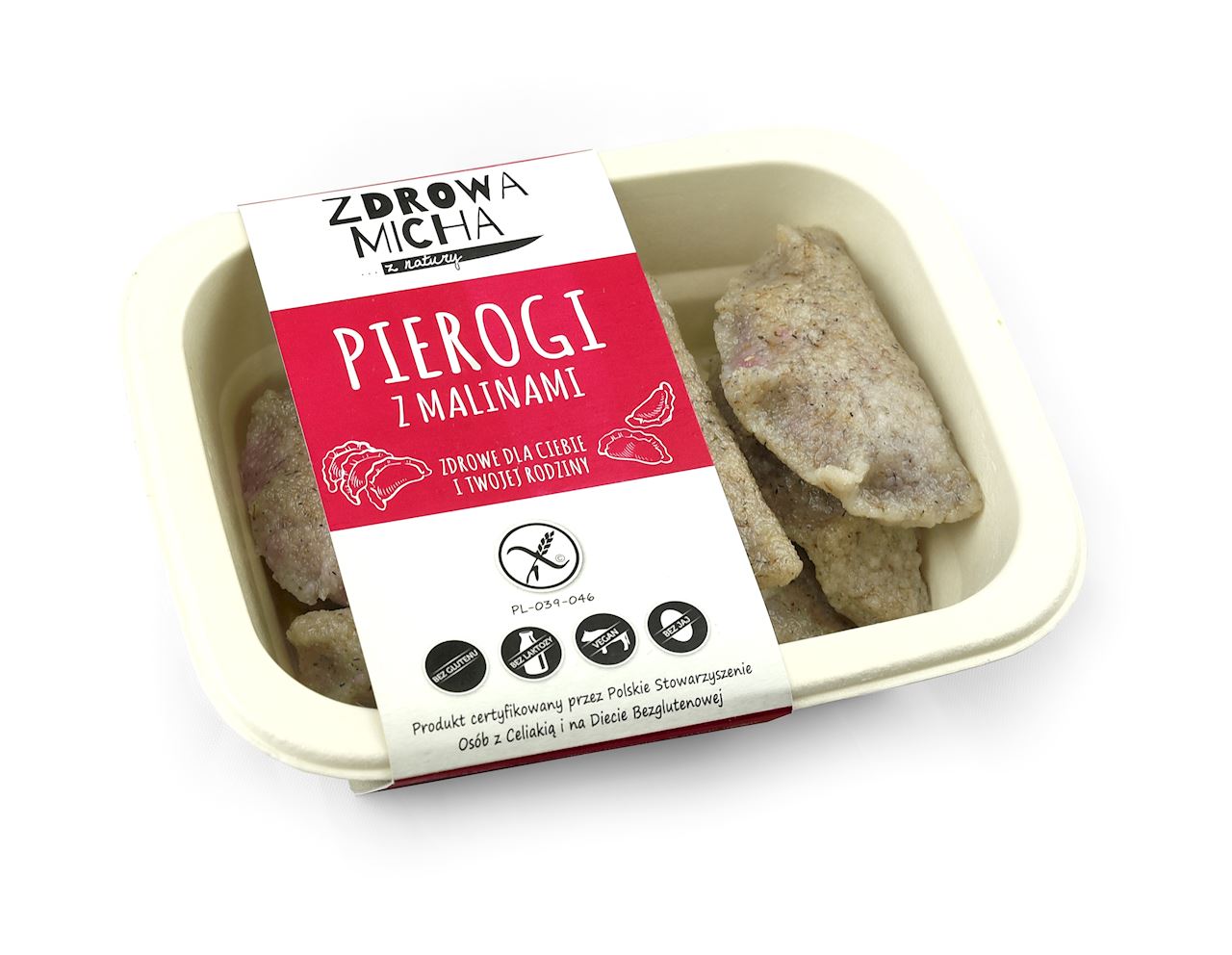 ZDROWA MICHA Wegańskie pierogi z malinami