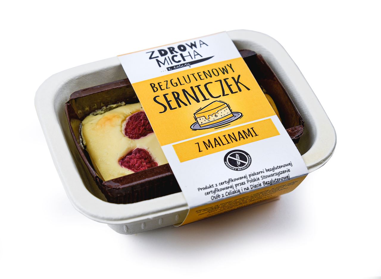 ZDROWA MICHA Bezglutenowy serniczek z malinami