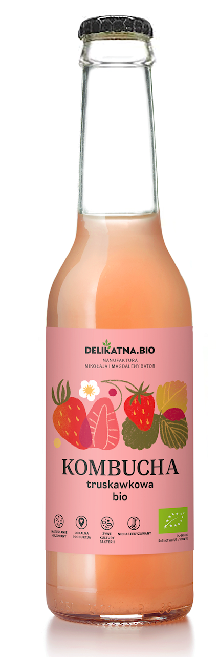 DELIKATNA Ekologiczna kombucha truskawkowa BIO