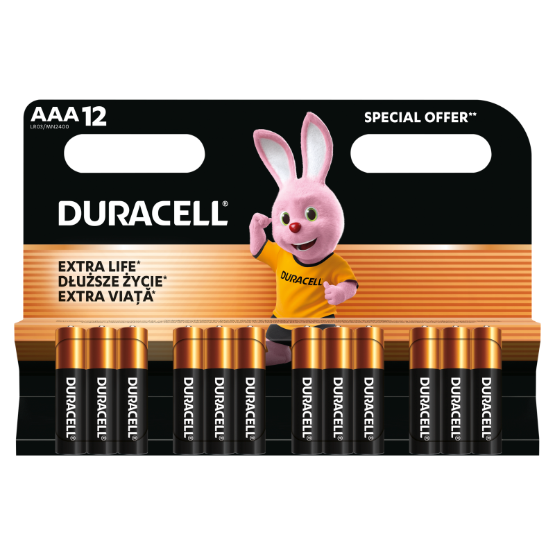 DURACELL AAA/LR03 Baterie Alkaliczne12 szt.
