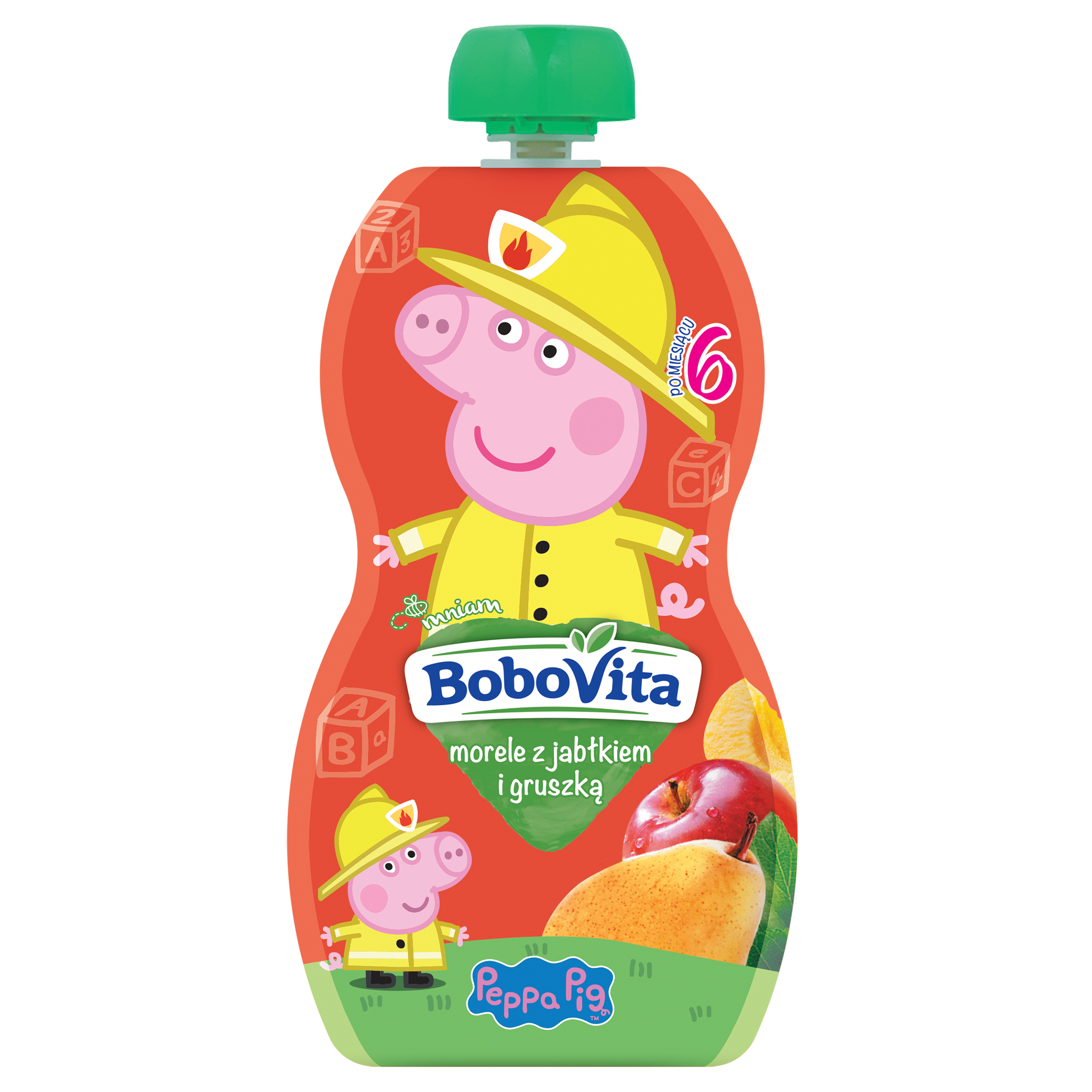 BOBOVITA Mus morele z jabłkiem i gruszką po 6 miesiącu Świnka Peppa frisco.pl