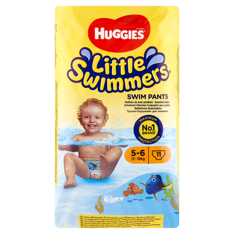 HUGGIES Little Swimmers 5-6 Majteczki do pływania 12-18kg, 11 szt.