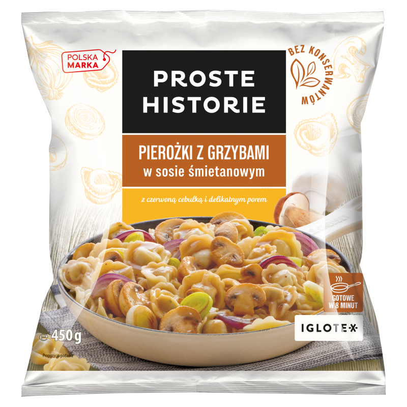 PROSTE HISTORIE Pierożki z grzybami w sosie śmietanowym