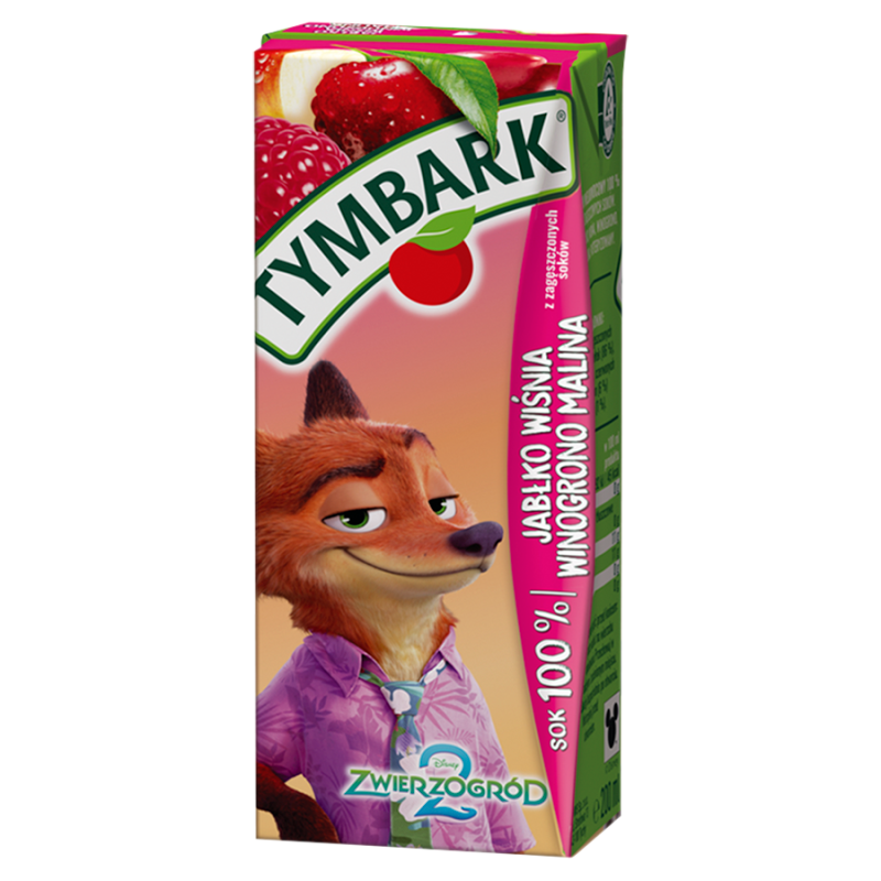 TYMBARK Sok 100% Malina jabłko wiśnia winogrono