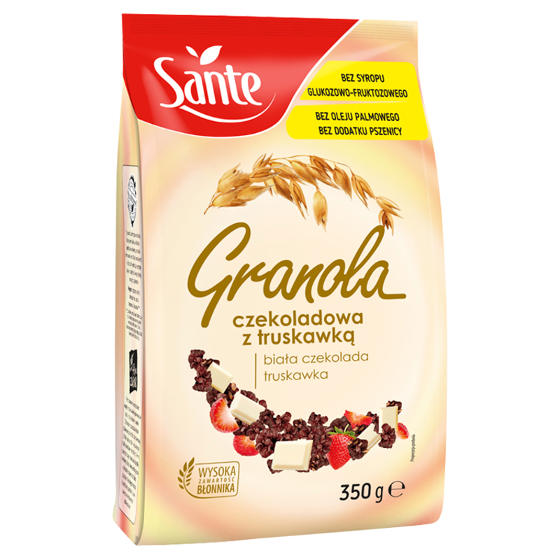SANTE Granola z Białą Czekoladą i Truskawkami