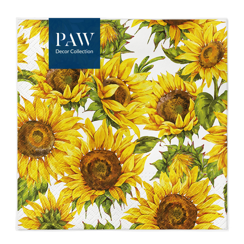 PAW DECOR COLLECTION Serwetki z bibuły 3-warstwowej Serwetki Dancing Sunflowers