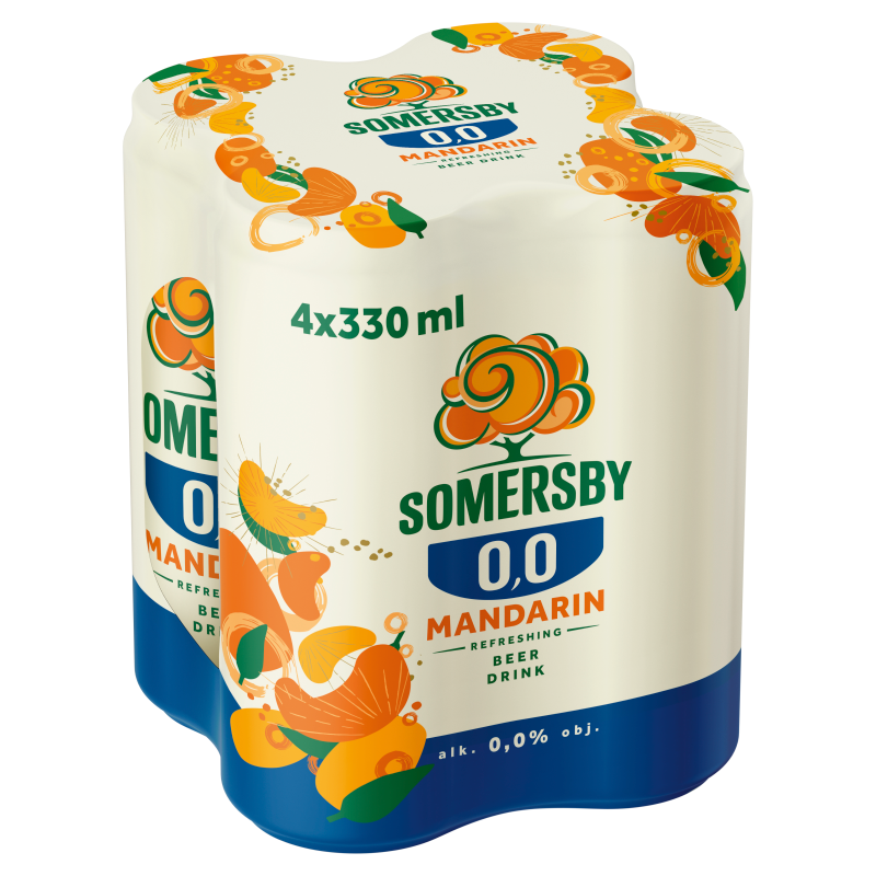 SOMERSBY MANDARINE Napój piwny bezalkoholowy o smaku mandarynki 4x300ml
