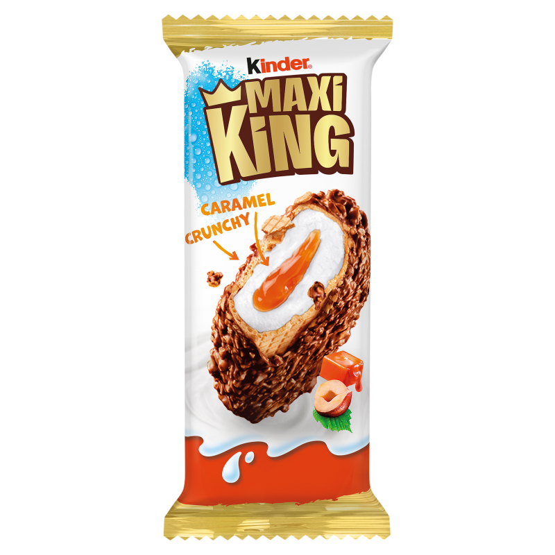KINDER Maxi King Wafel z mlecznym i karmelowym nadzieniem pokryty czekoladą i orzechami frisco.pl