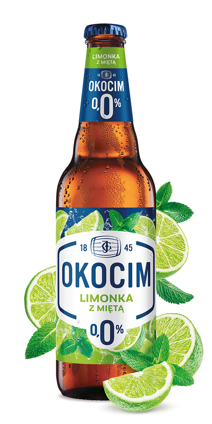 OKOCIM LIMONKA z MIĘTĄ Piwo bezalkoholowe (cena zawiera 1 zł kaucji za butelkę)