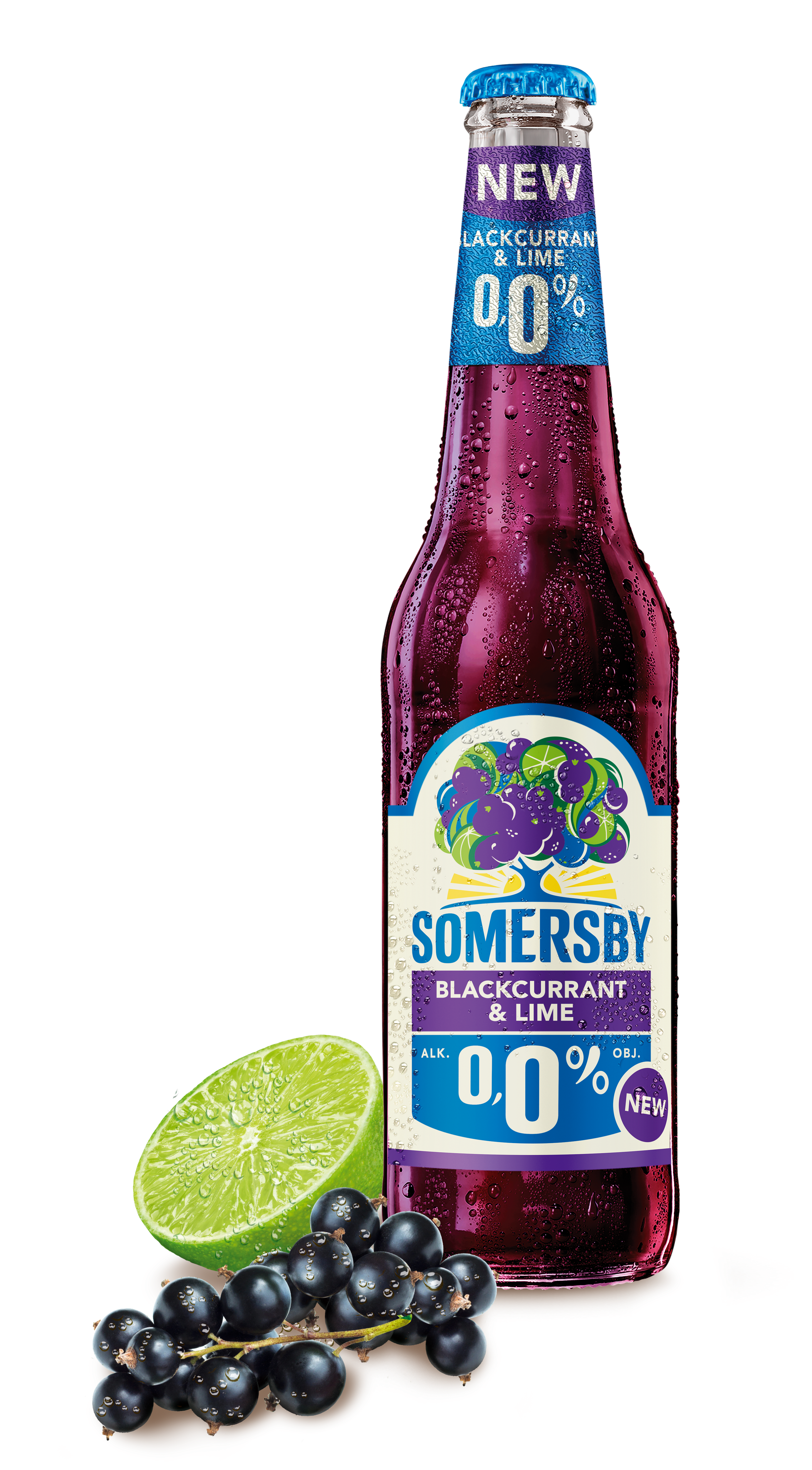 SOMERSBY BLACK CURRANT & LIME Napój piwny bezalkoholowy o smaku czarnej porzeczki i limonki (butelka bezzwrotna)