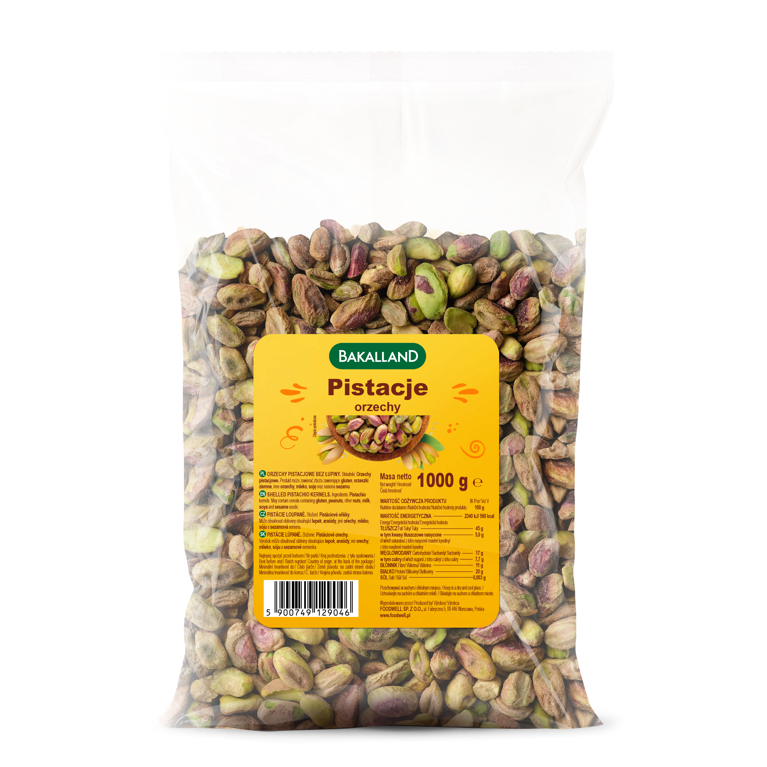 BAKALLAND Big Pack Pistacje (bez łupiny)